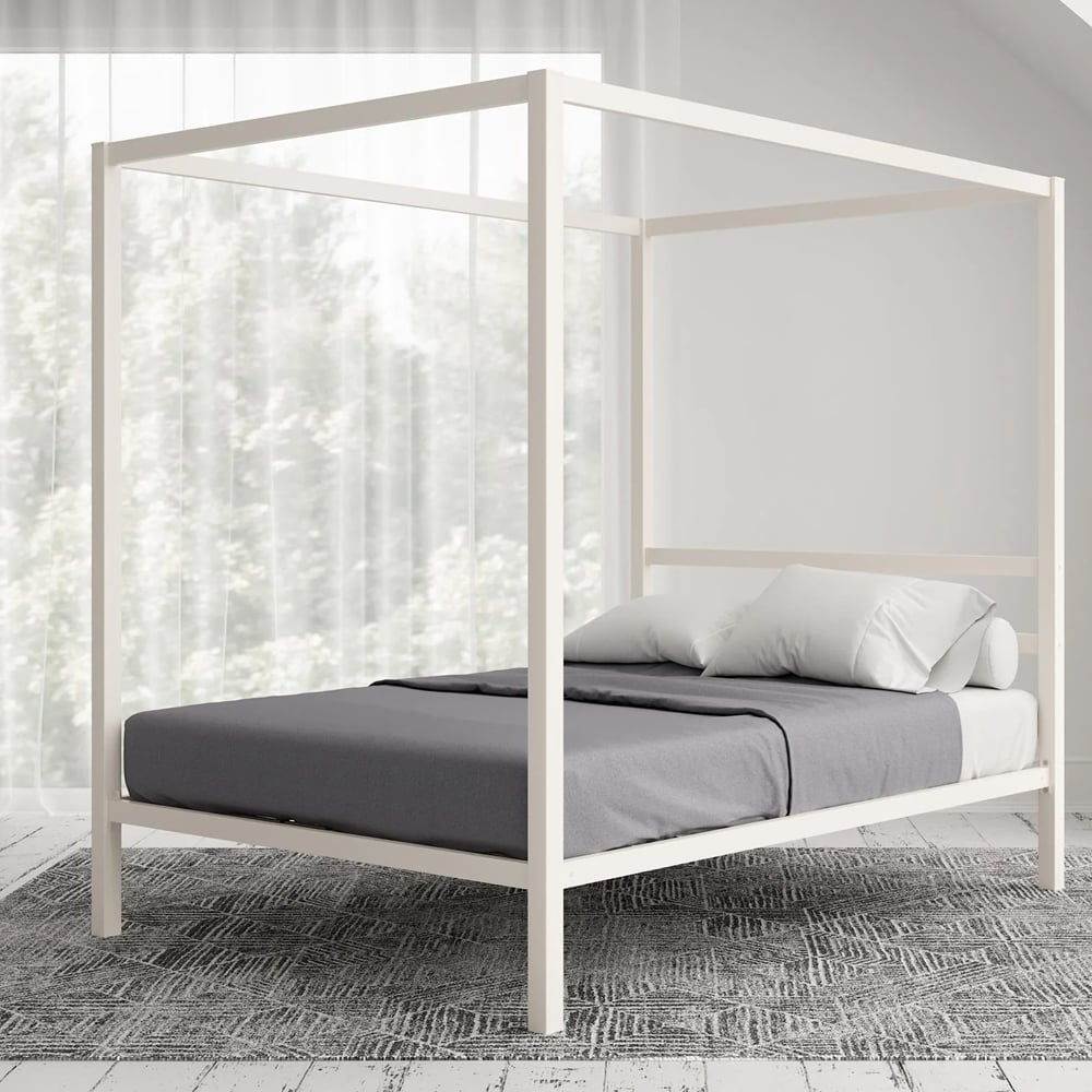 Modena Metal Double Bed In White