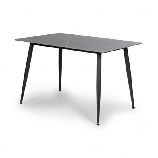 Modico Wooden Small Rectangular Dining Table In Grey And Black