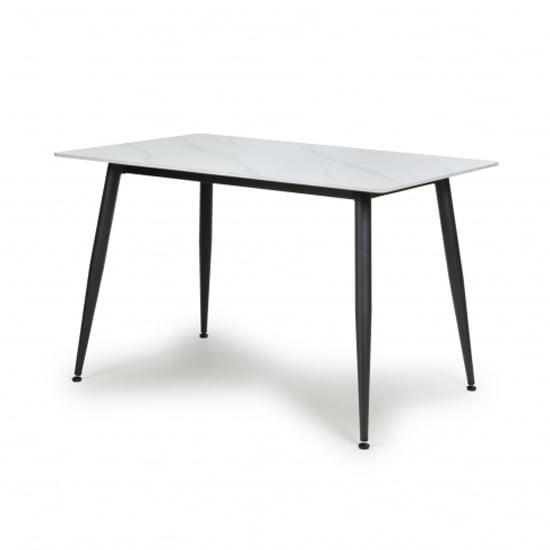 Modico Wooden Rectangular Dining Table In White And Black