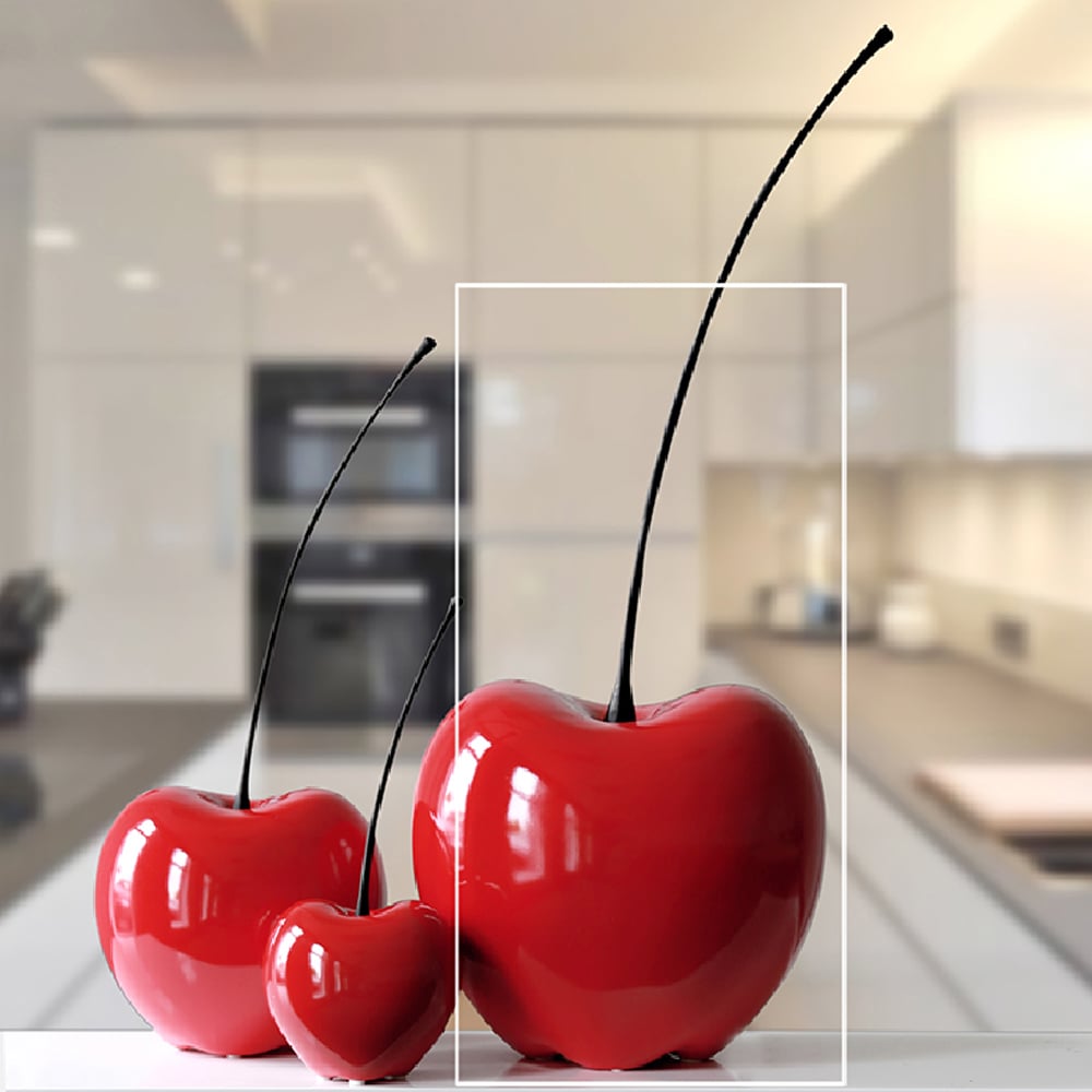 Moline Large Ceramics Passion Cherry Sculpture In Red