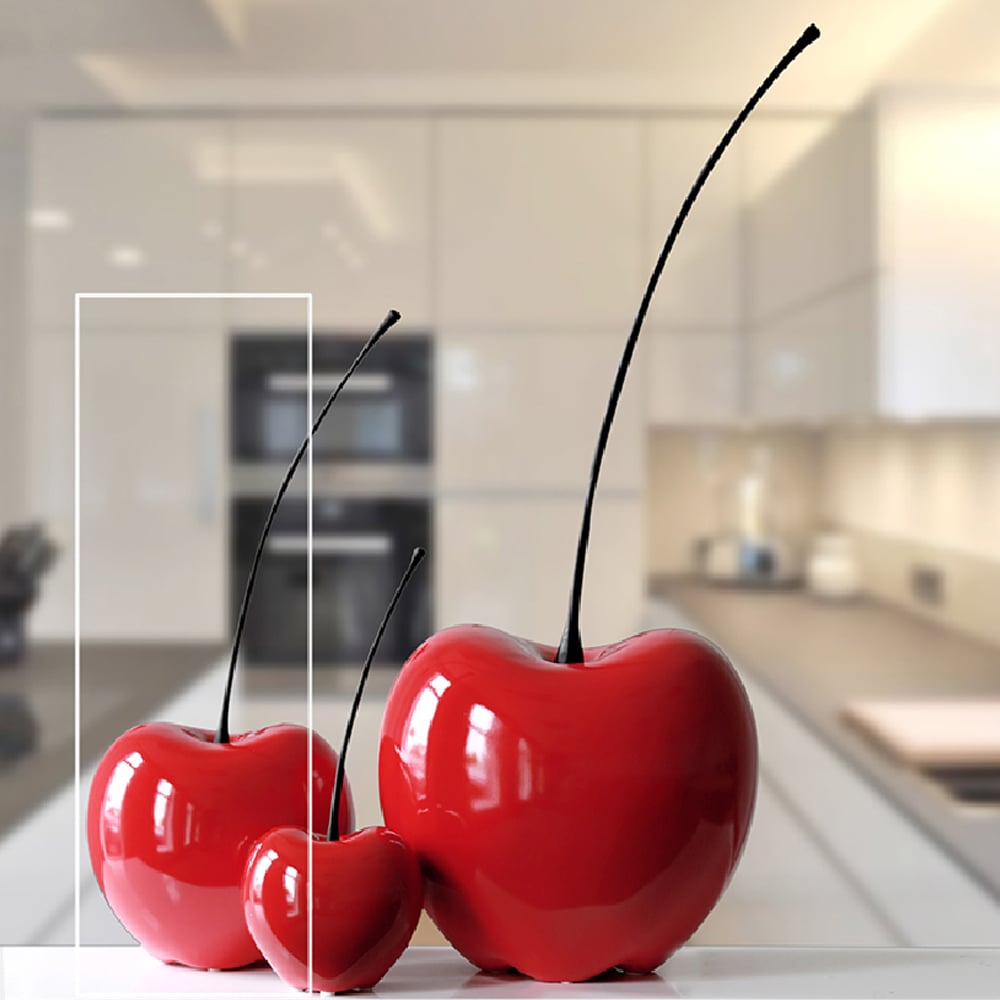 Moline Medium Ceramics Passion Cherry Sculpture In Red