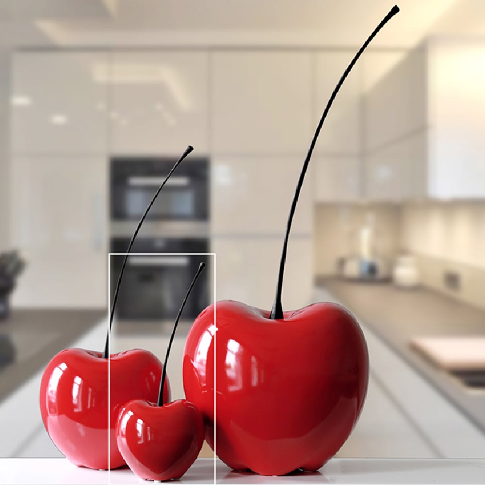 Moline Small Ceramics Passion Cherry Sculpture In Red