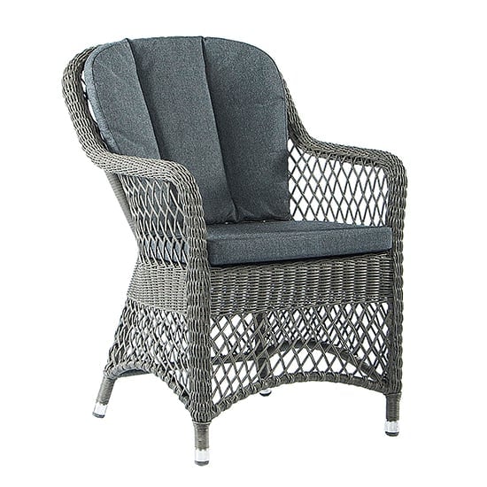 Monx Rattan Garden Armchair Chair In Charcoal Grey