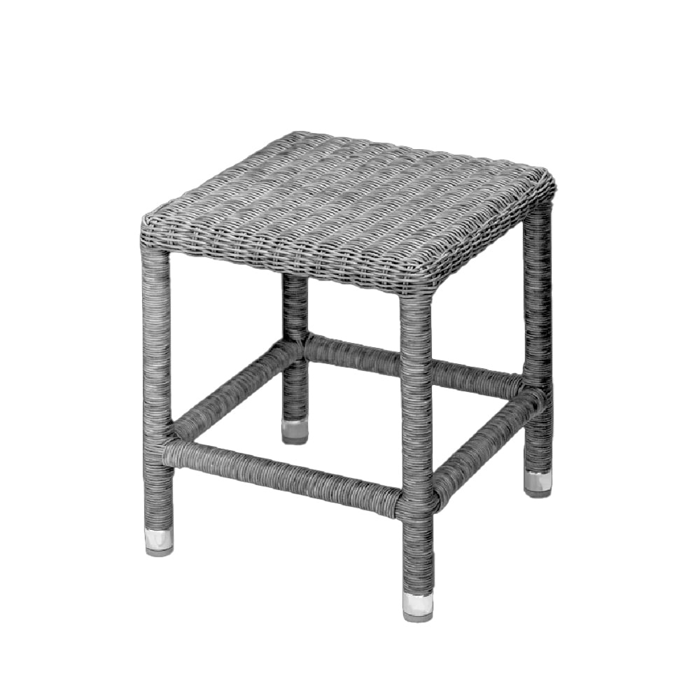 Monx Rattan Garden Square Side Table In Grey