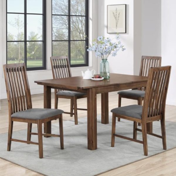 Monza Small Wooden Extending Dining Table With 4 Chairs In Walnut | Bed Sava