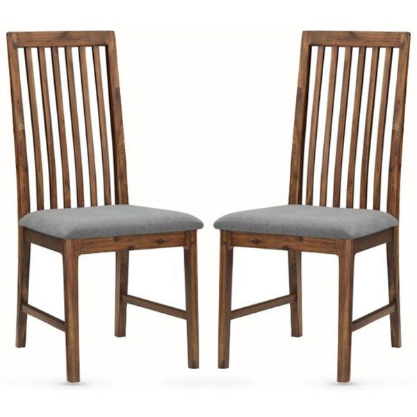 Monza Walnut Wooden Dining Chairs With Fabric Seat In Walnut | Bed Sava