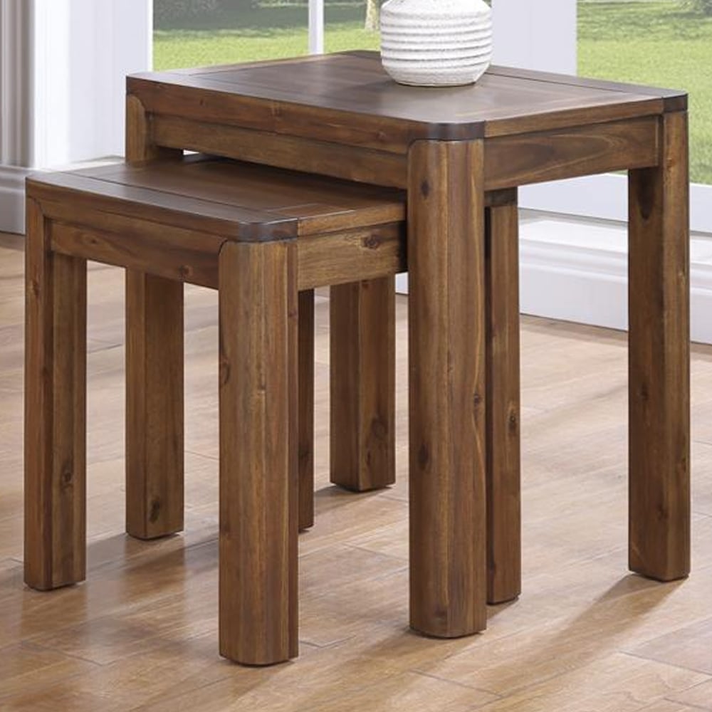 Monza Wooden Nest Of 2 Tables In Walnut