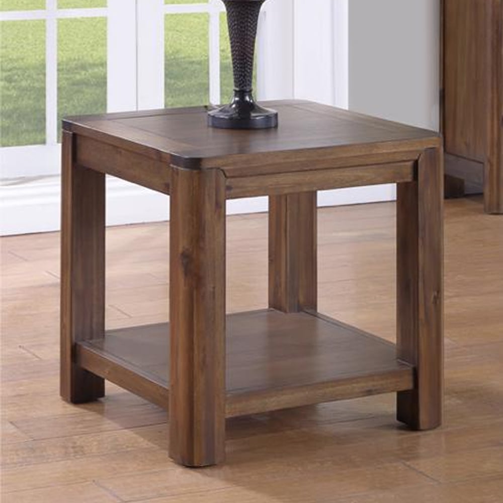 Monza Wooden Square End Table In Walnut