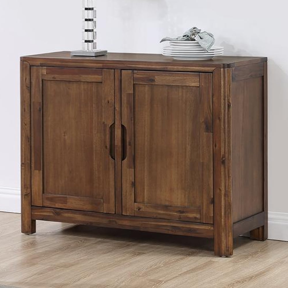 Monza Wooden Storage Cabinet With 2 Doors In Walnut