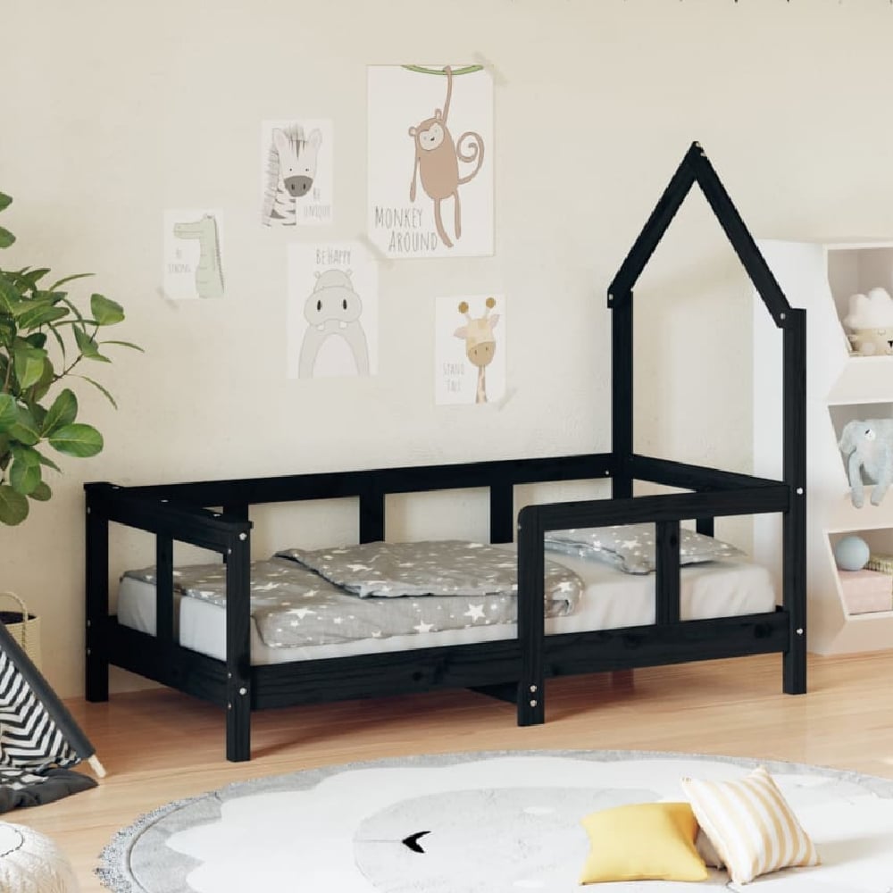 Moraira 70x140cm Wooden Children Bed In Black