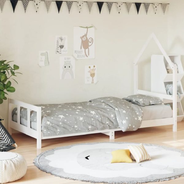 Moraira 90x200cm Wooden Children Bed In White | Bed Sava