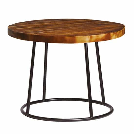Morkan Industrial 60cm Rustic Coffee Table With Raw Frame