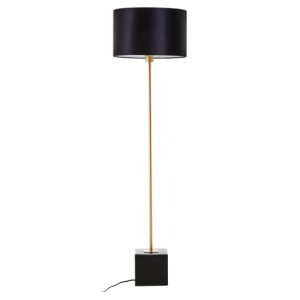 Moroni Black Linen Shade Floor Lamp With Black Marble Base | Bed Sava