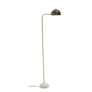 Moroni Black Metal Floor Lamp With White Marble Base | Bed Sava
