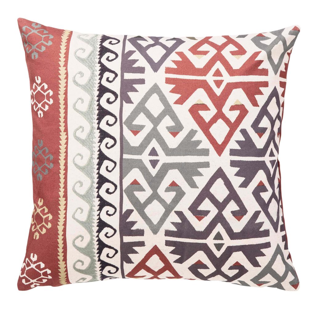 William Morris Crown Imperial Embroidered Cushion 50cm x 50cm, Red