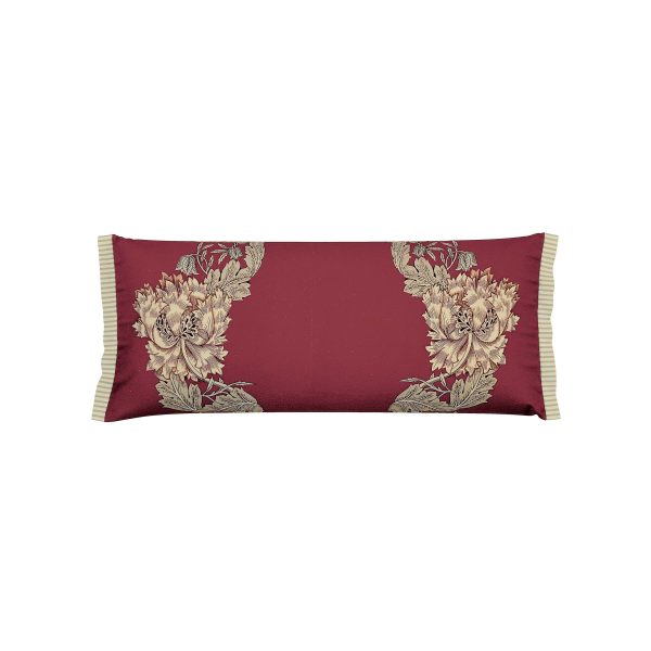 Morris  Co Honeysuckle  Tulip Cushion 70cm x 30cm Red  Gold | Bed Sava
