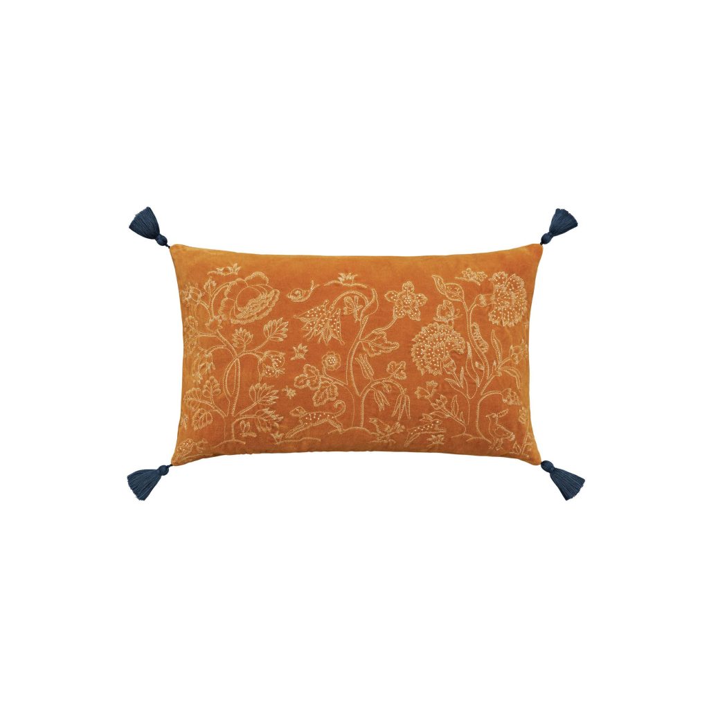 William Morris Honeysuckle & Tulip Cushion 50cm x 30cm, Saffron