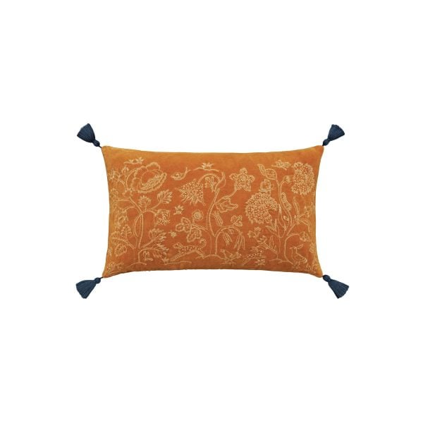 William Morris Honeysuckle  Tulip Cushion 50cm x 30cm Saffron | Bed Sava