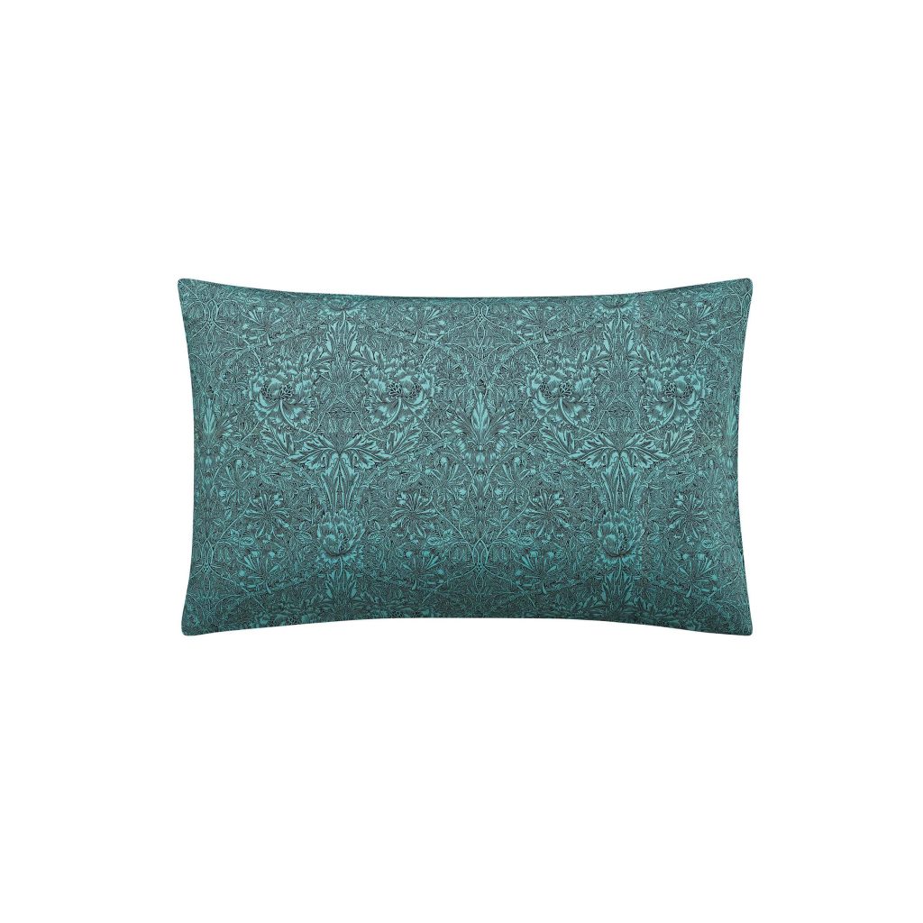 William Morris Honeysuckle & Tulip Pair of Standard Pillowcases, Mulberry & Teal