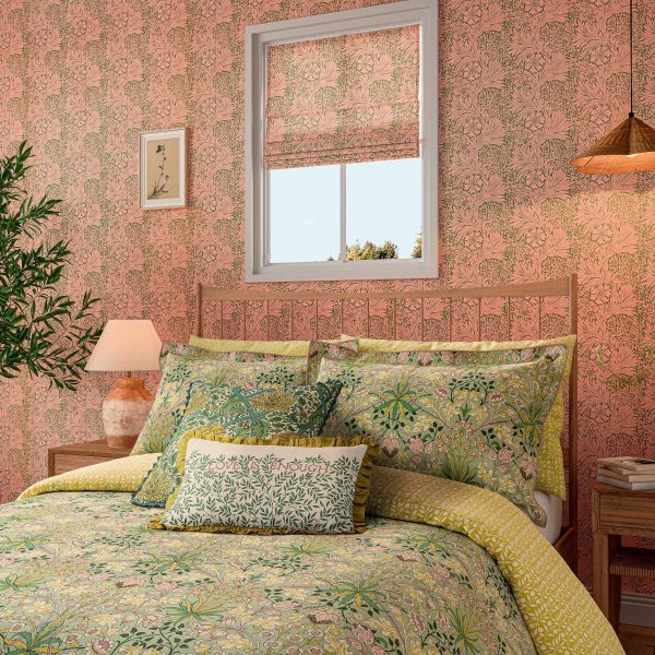 William Morris Hyacinth Kingsize Duvet Cover Set Sage  Citrus | Bed Sava