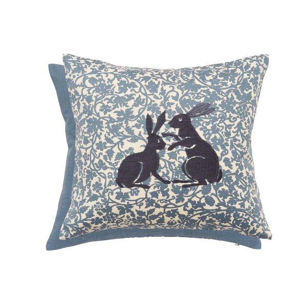 Morris  Co Kennet Cushion 45cm x 45cm Indigo  Gold | Bed Sava