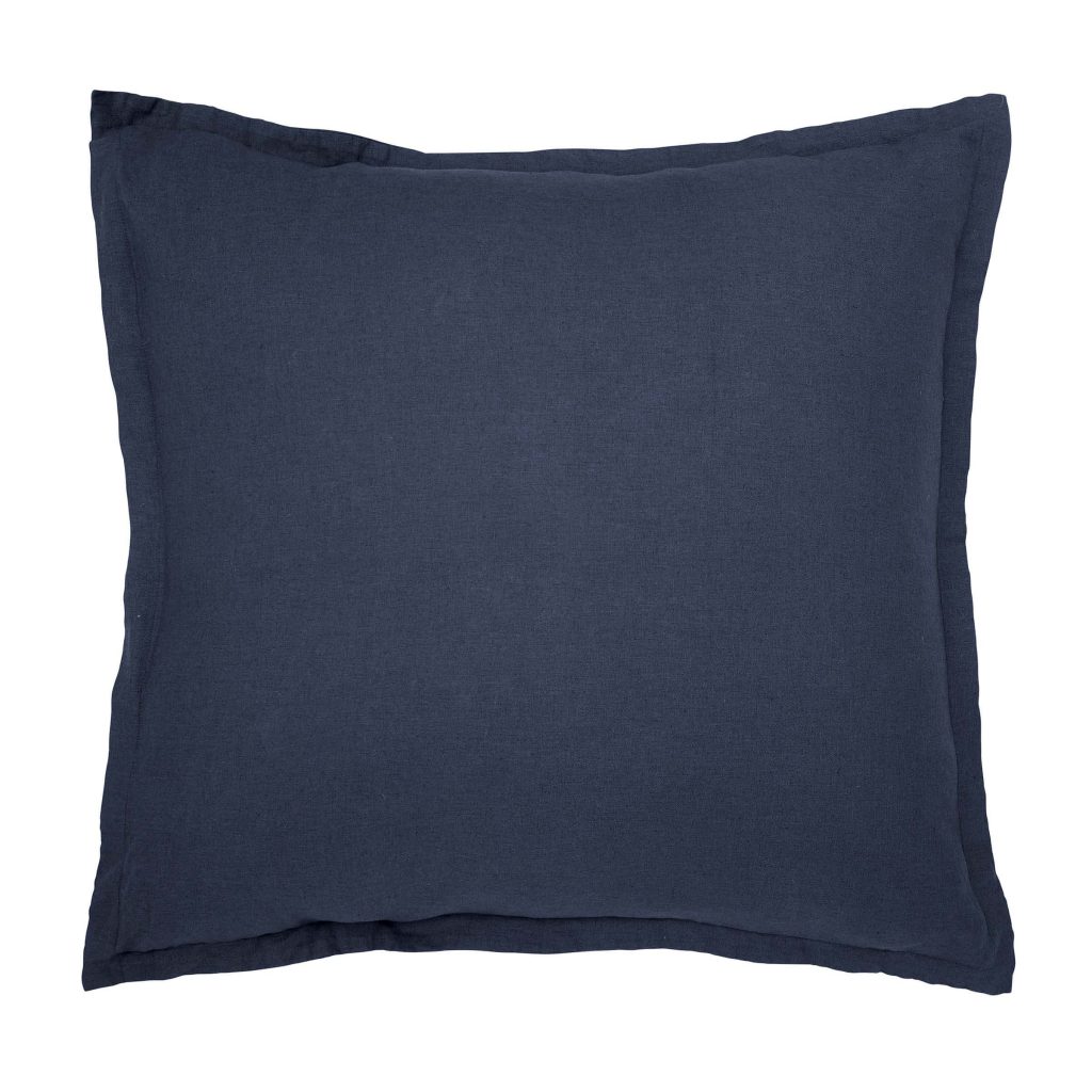 William Morris Linen Cotton Plain Dye Square Pillowcase, Blue