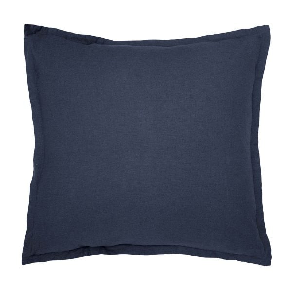 William Morris Linen Cotton Plain Dye Square Pillowcase Blue | Bed Sava