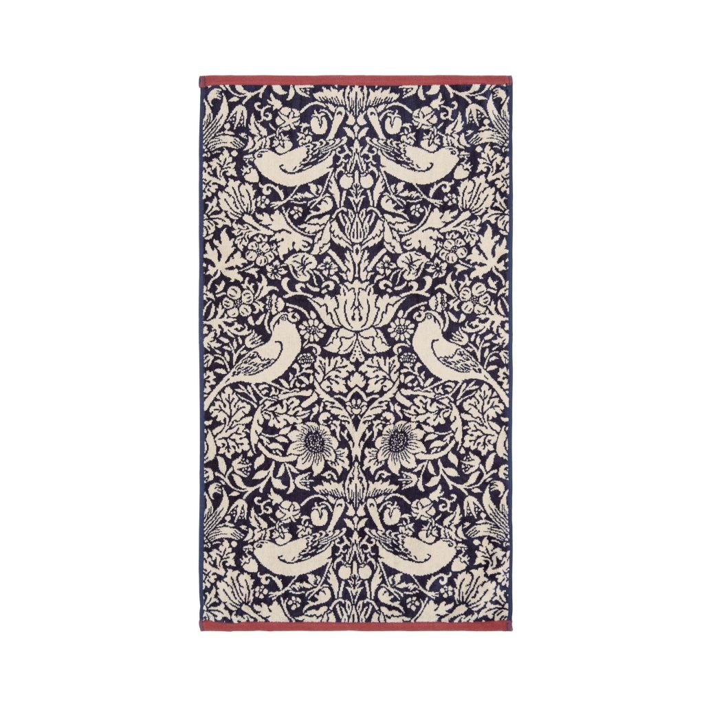 William Morris Strawberry Thief Bath Towel, Blue