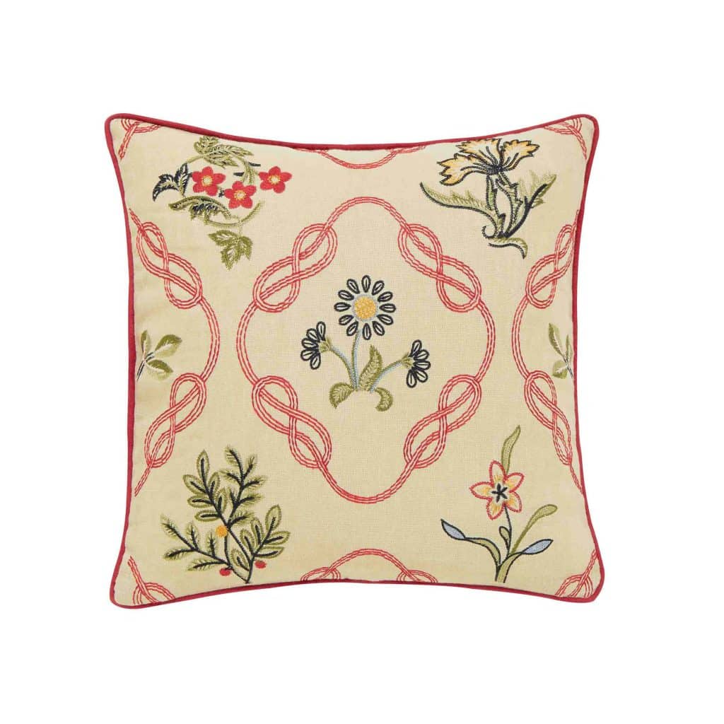 William Morris Strawberry Thief Cushion, Crimson