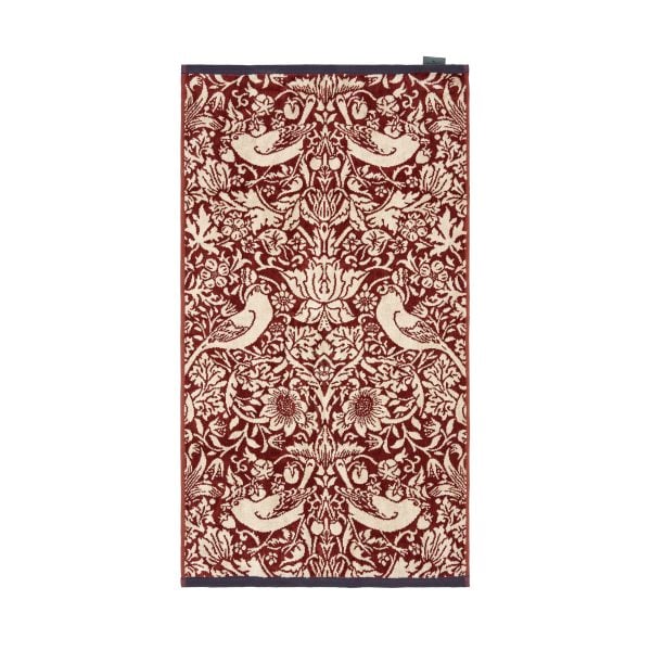 William Morris Strawberry Thief Hand Towel Red | Bed Sava