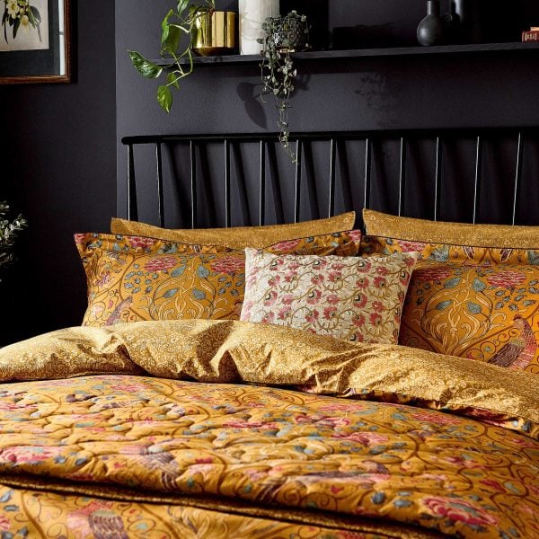 William Morris Seasons By May Super Kingsize Duvet Cover Set Saffron | Bed Sava
