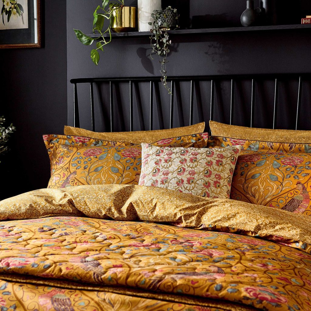 William Morris Seasons By May Kingsize Duvet Cover Set, Saffron