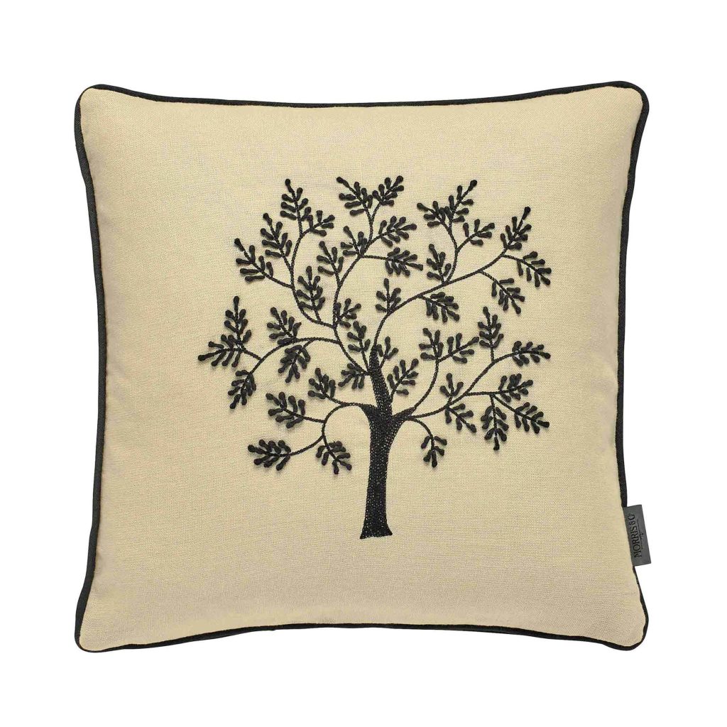William Morris Seaweed Woodland Tree Cushion Black