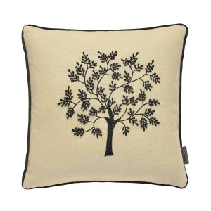 William Morris Seaweed Woodland Tree Cushion Black | Bed Sava