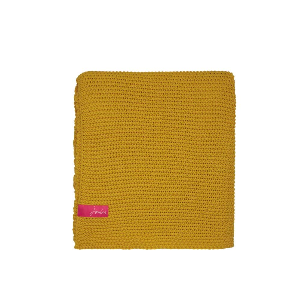 Joules Bedding, Moss Stitch Throw, Yellow
