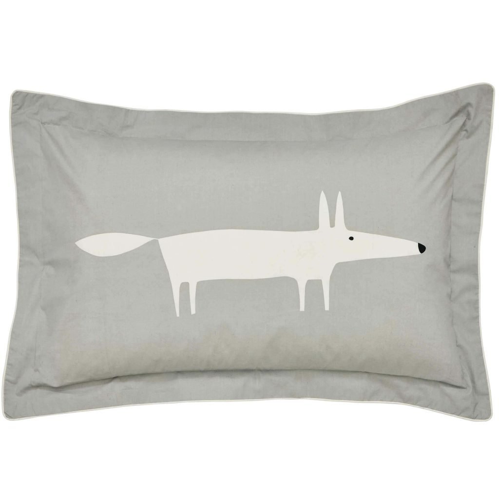 Scion Mr Fox Oxford Pillowcase, Silver