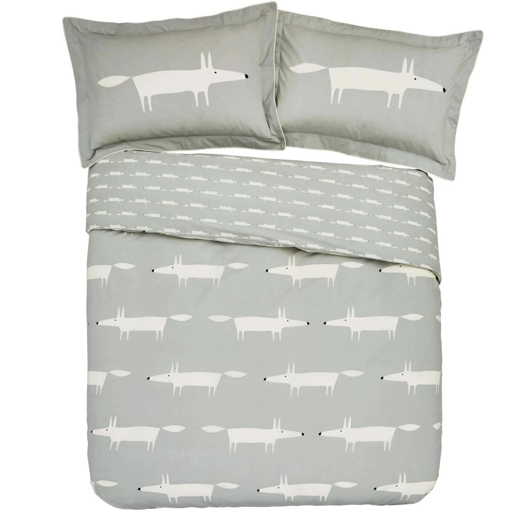 Scion Mr Fox Double Duvet Cover, Silver