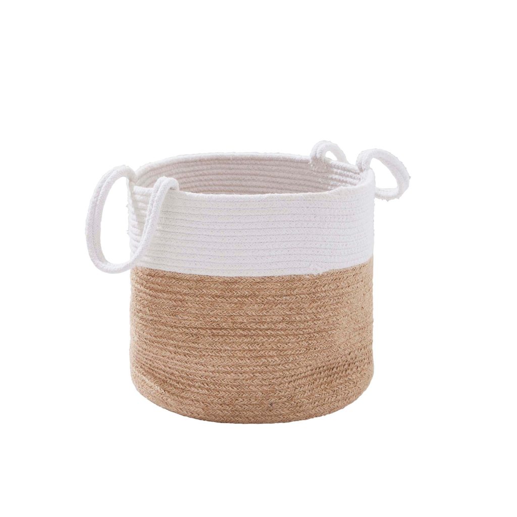 Storage Basket - Medium, Natural/White
