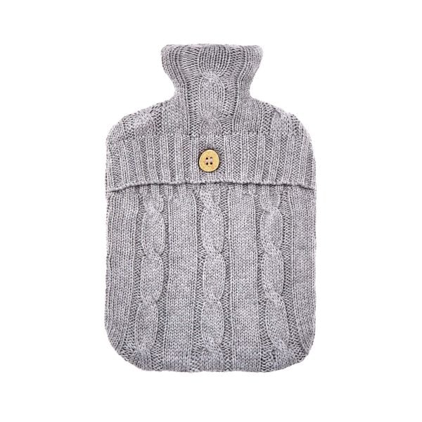 Murmur Cable Knit Hot Water Bottle  Cover Cloud Grey | Bed Sava