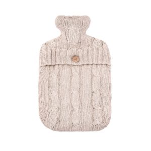 Murmur Cable Knit Hot Water Bottle  Cover Linen | Bed Sava