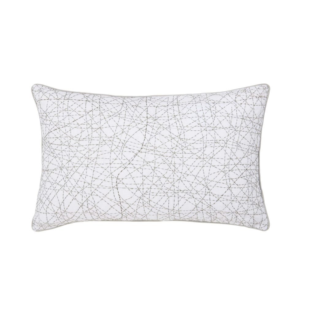 Murmur Ingrid Embroidered Cushion 60cm x 40cm, Mourne Green