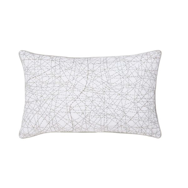 Murmur Ingrid Embroidered Cushion 60cm x 40cm Mourne Green | Bed Sava