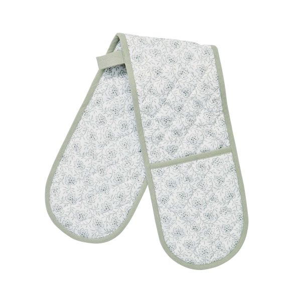 Murmur Vine Double Oven Glove Sage | Bed Sava