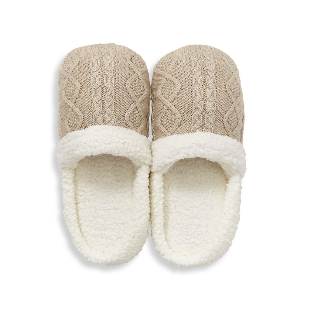 Murmur Knitted Slippers, Linen