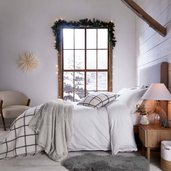 Murmur Laila Brushed Cotton Single Fitted Sheet White | Bed Sava