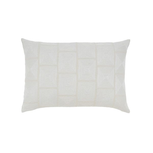 Murmur Lena Embroidered Cushion 60cm x 40cm Cloud Grey | Bed Sava