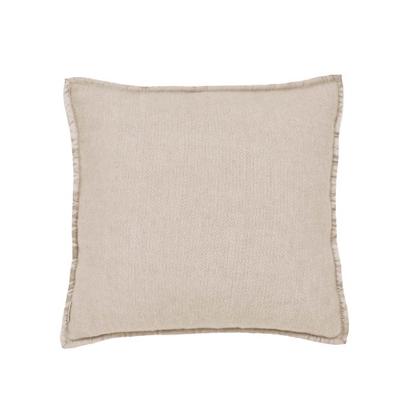 Murmur Lewin Wool Herringbone Woven Cushion 45cm x 45cm Linen | Bed Sava
