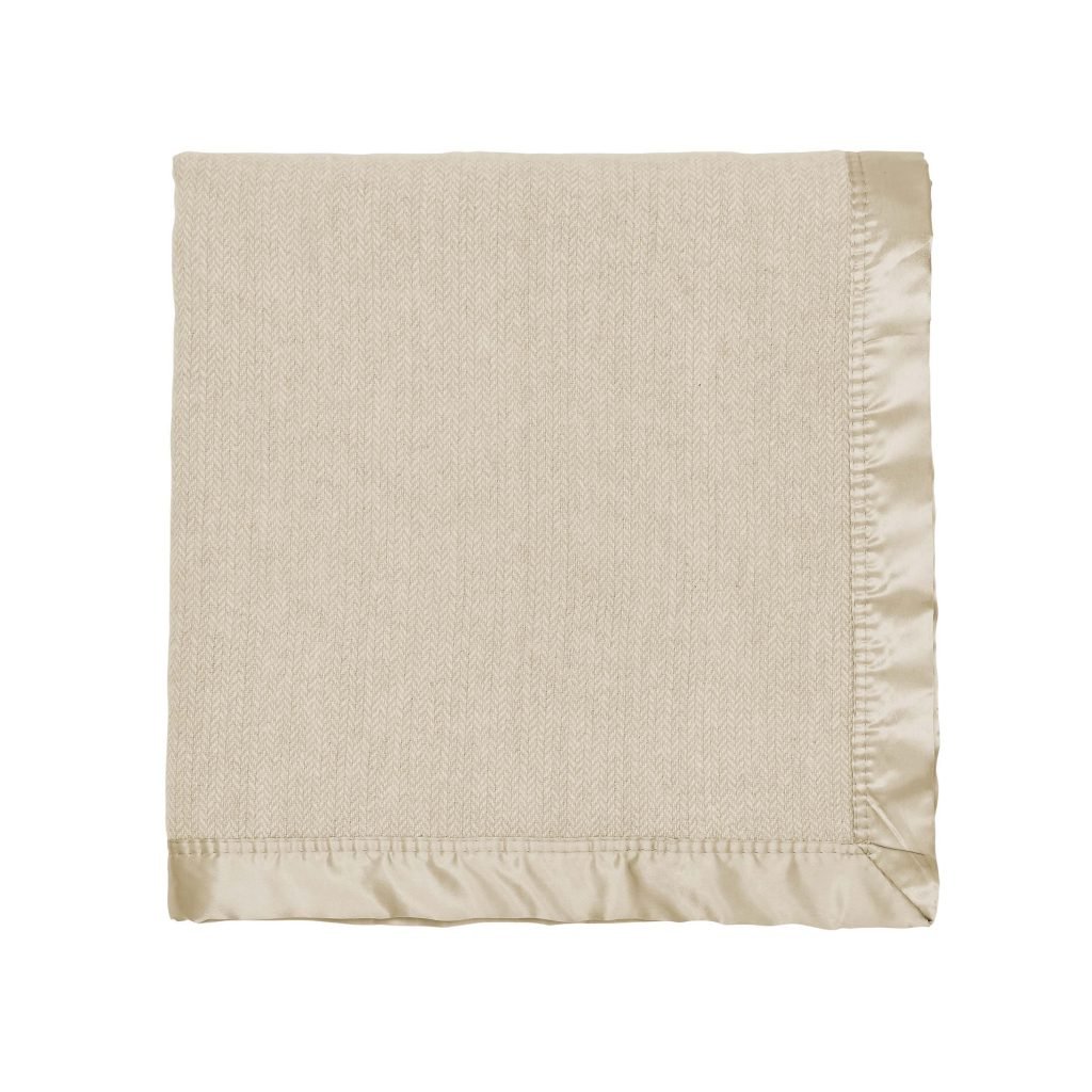 Murmur Lewin Wool Herringbone Woven Throw, Linen