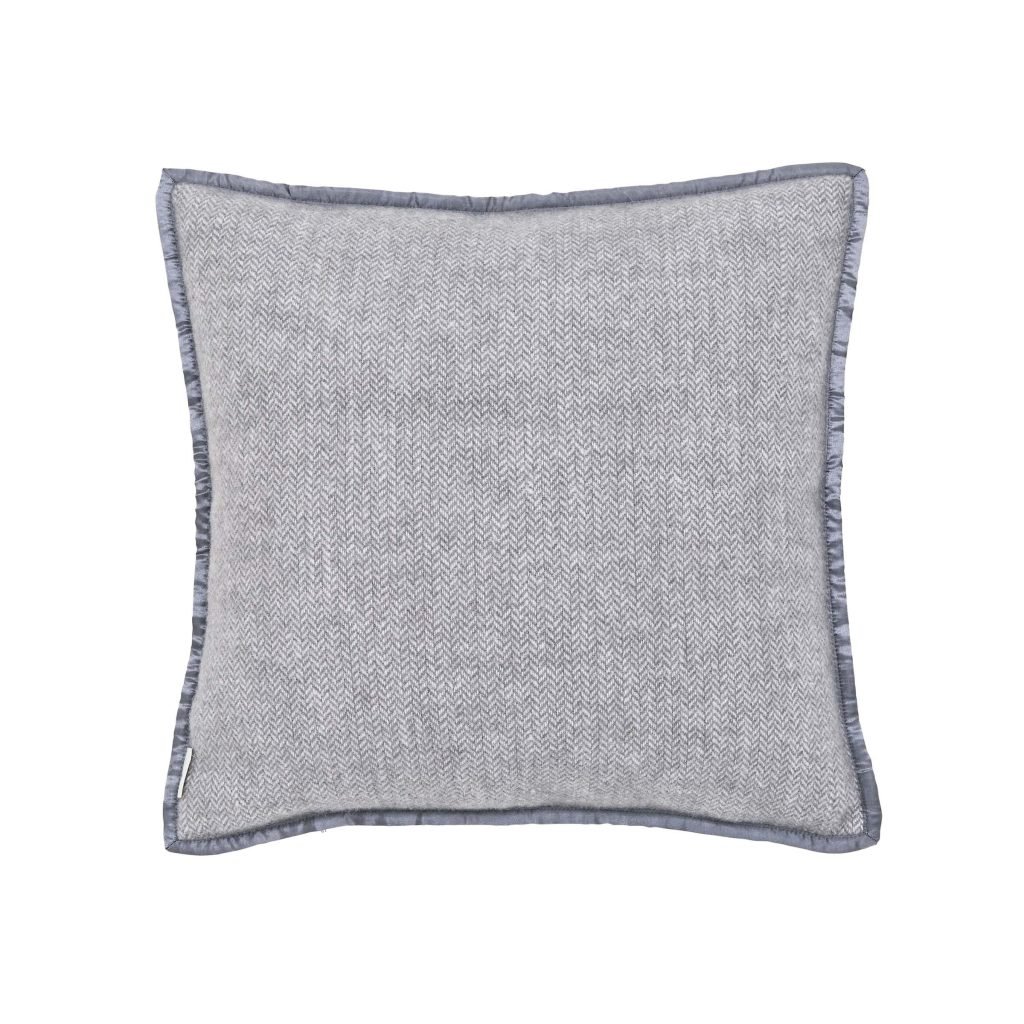 Murmur Lewin Wool Herringbone Woven Cushion 45cm x 45cm, Storm Grey