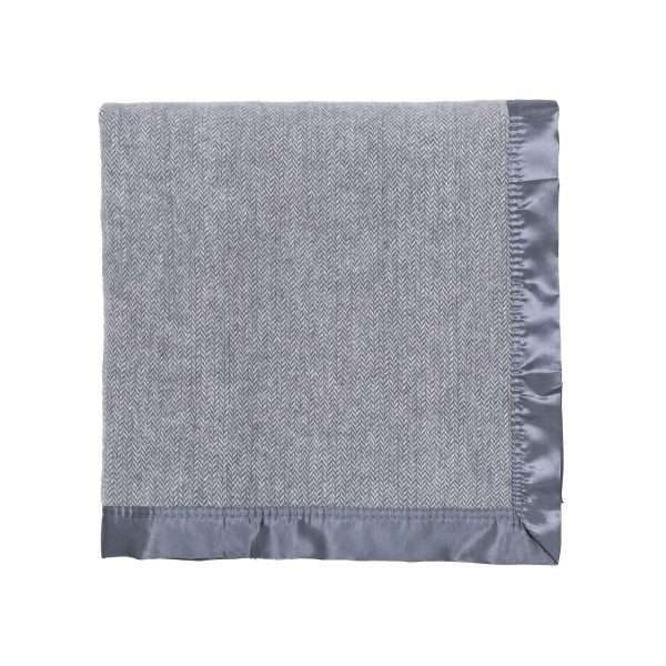Murmur Lewin Wool Herringbone Woven Throw Storm Grey | Bed Sava